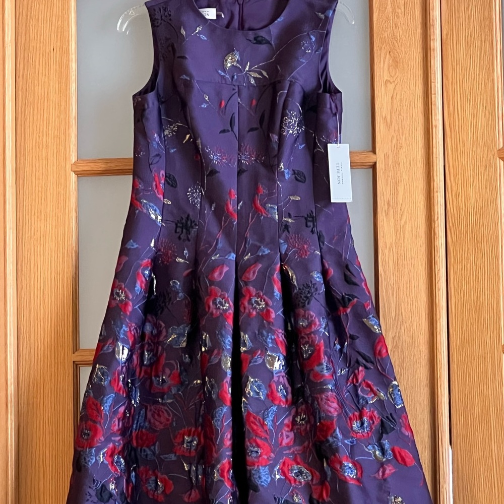 Teri Jon metallic A-line dress